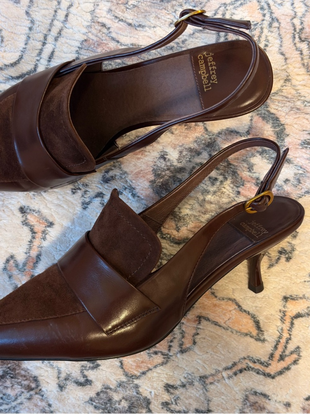 Jeffrey Campbell Dark Brown Pointed-Toe Slingback Heels - Picture 2 of 4